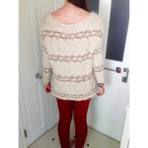 {Free People} Cream Knit Sweater - Picture 4 of 5