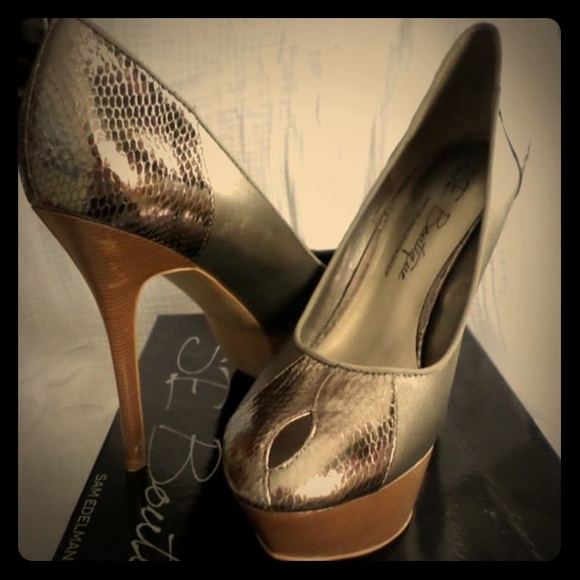 Sam Edelman Boutique Pewter Platform Stilettos 9.5