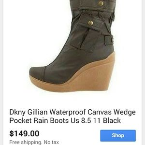 DKNY Gillian Waterproof Canvas Rain Boots