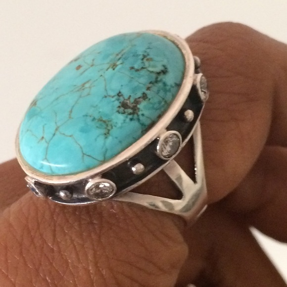🚫SOLD🚫 Turquoise SS CZ Ring.