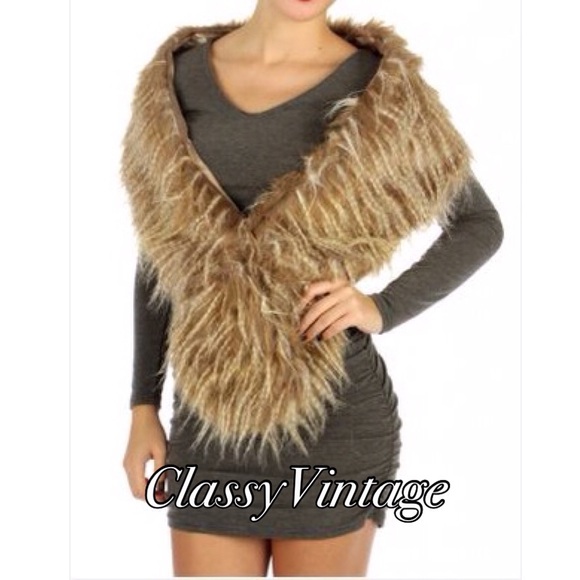 Boutique Jackets & Blazers - Fun Furry cape-let NWT  2 X 🌹Hostpick 🌹