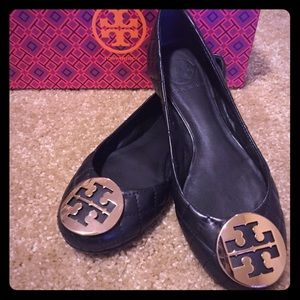 Tory burch black Quinn flats