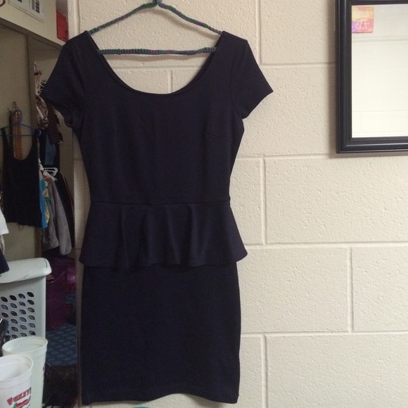 Navy peplum dress