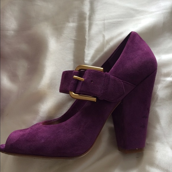 Vince Camuto Suede Mary Jane Peep Toe Pumps