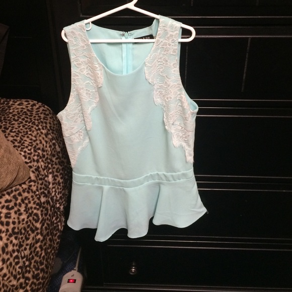 Light blue peplum top - Picture 1 of 2