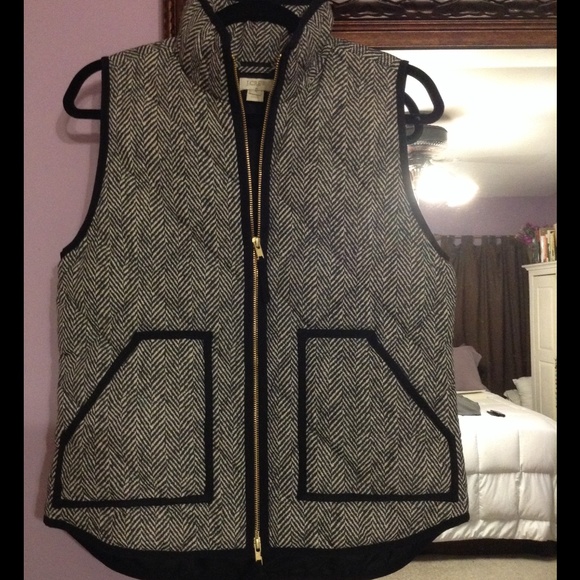 J. Crew Factory Herringbone Excursion Puffer Vest