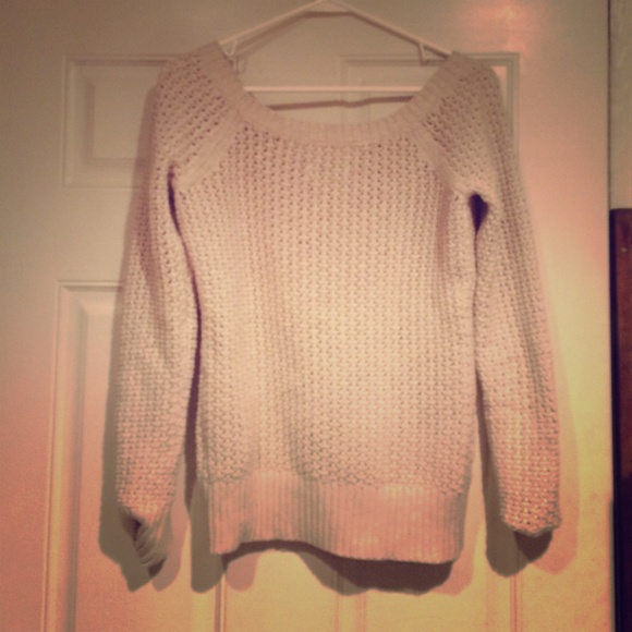 Cream off the shoulder sweater