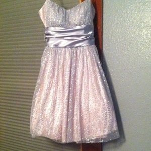 Rose pink and silver party dress