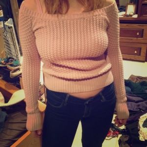 Pink off the shoulder sweater