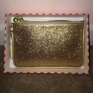 Coach gold, glitter wristlet!
