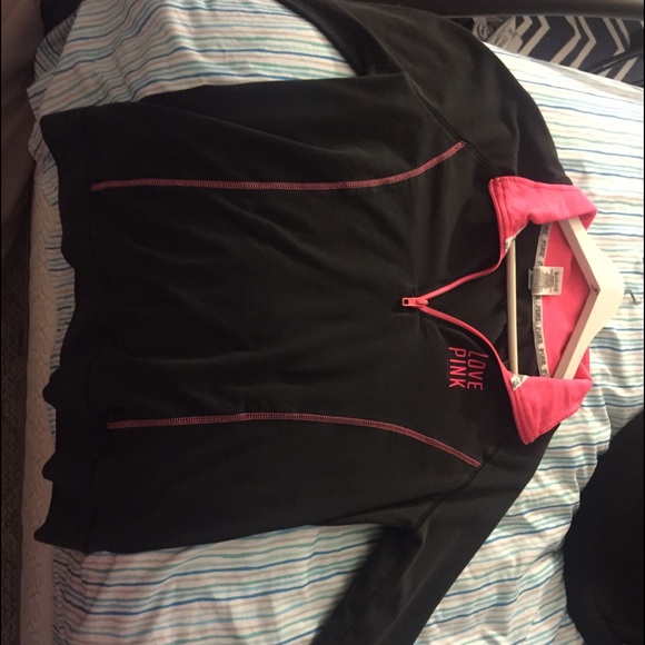 Half zip pink hoodie