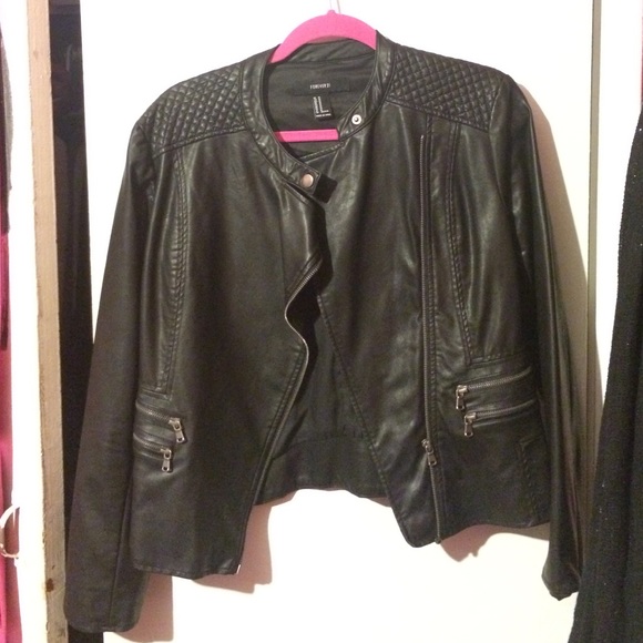 FAUX  LEATHER MOTO JACKET