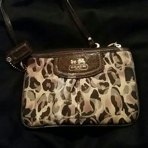 Coach leopard wristlet