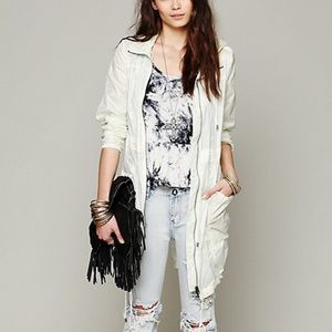 Free people rain jacket festival coat green