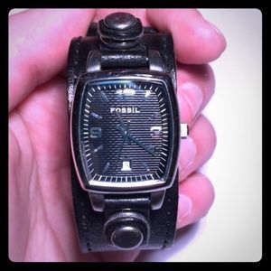 Black leather Fossil Watch