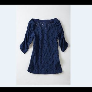 Anthropologie brushed lace pullover