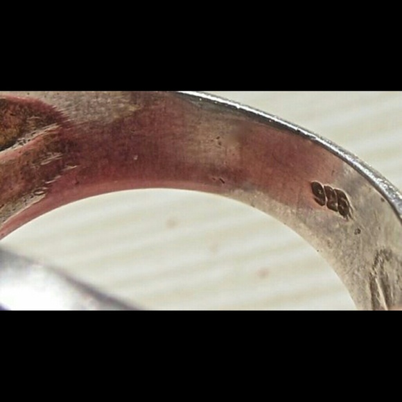 ❌Vintage Sterling Silver Goldstone/Marcasite Ring - Picture 3 of 4