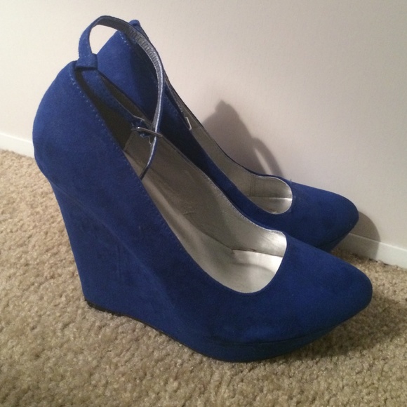 Royal blue wedges