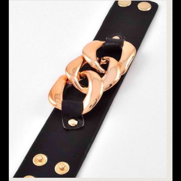 Rose Gold and Black Wrap Bracelet