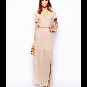 ASOS Nude Pink Chiffon Dress