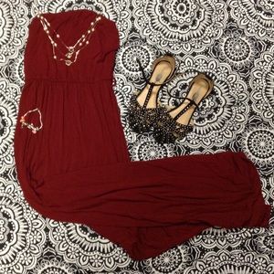 Wet Seal burgundy maxi dress