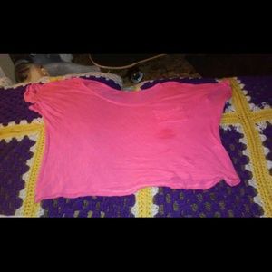 Pink shirt with front pocket
