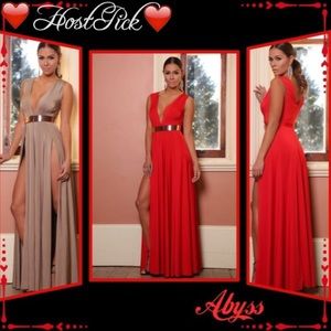 ❤️HP❤️ 🆕 Sexy Red Double Slit Dress Abyss S