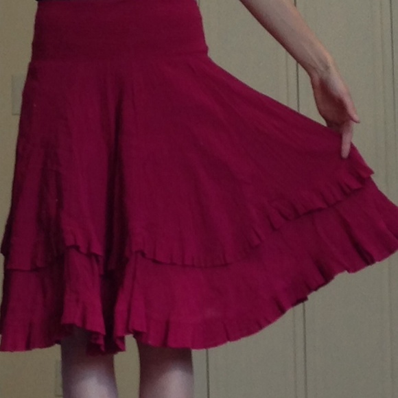 🚫SOLD IN BUNDLE🚫Anthro Ruffle Tiered Gauze Skirt