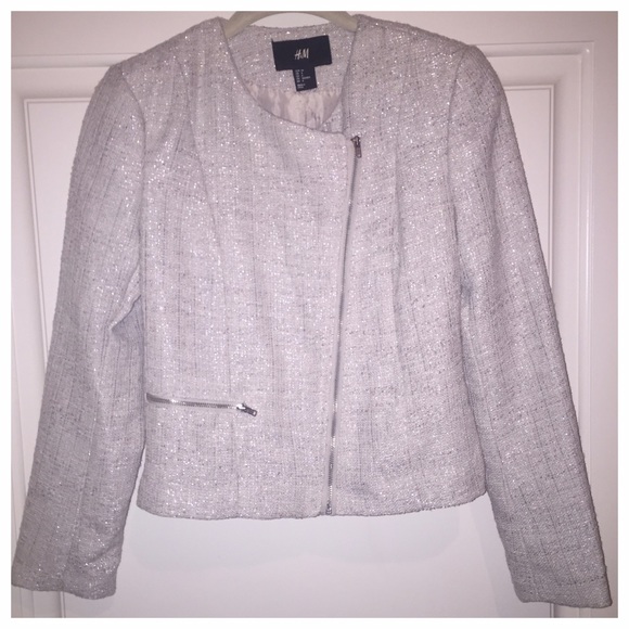 SOLD - H&M Motorcycle Jacket in Bouclé Tweed - Picture 2 of 4