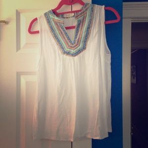 Francesca's Linen Sleeveless Blouse