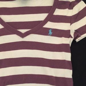 Striped Ralph Lauren polo v neck