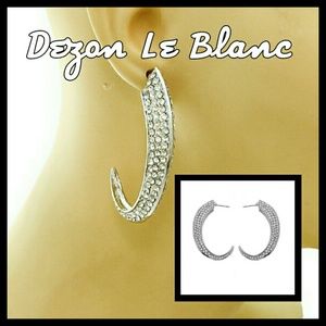 Clear Ice Curve Earrings