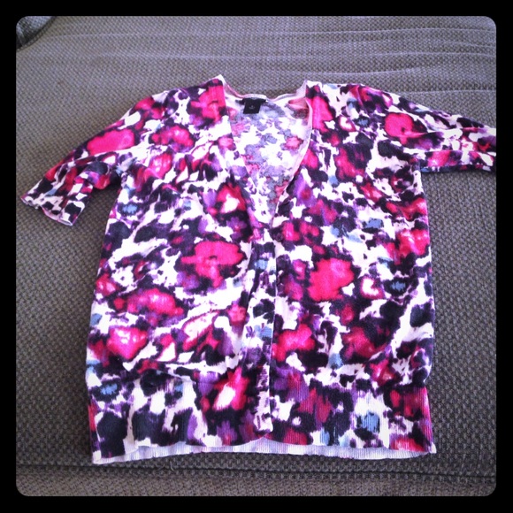 Printed Short Sleeve Cardigan