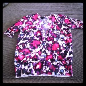 Printed Short Sleeve Cardigan