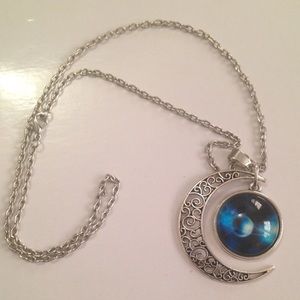 Mystical Moon Pendant - # 1 - Blue Saturn
