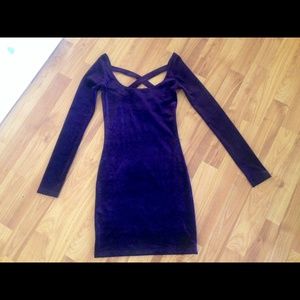 Velvet cross back dress