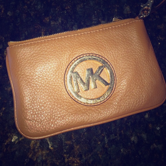 Michael Kors Clutches & Wallets - michael kors brown small wristlet