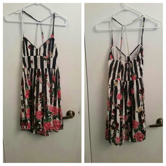 Striped floral summer dress