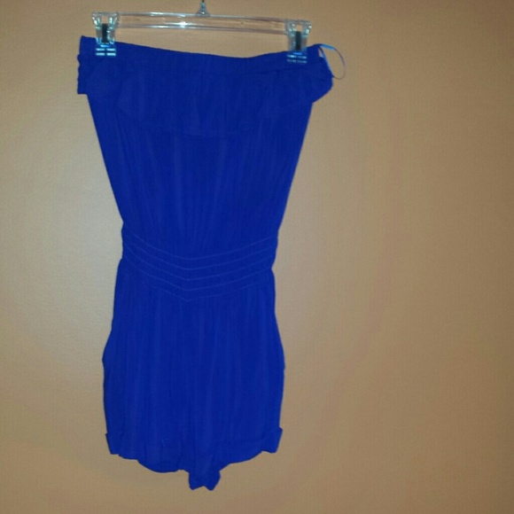 Cobalt Blue Strapless Romper