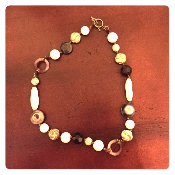 Neutral colored beaded necklace