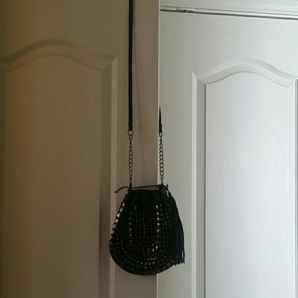 Crossbody black leather purse - Picture 1 of 3