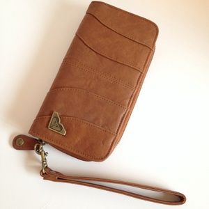 Faux leather wallet/wristlet