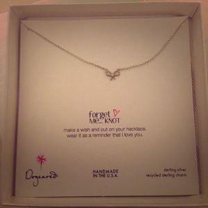 Dogeared forget me knot bow necklace silver