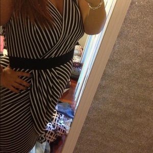 Black and white striped cocktail FLATTERING