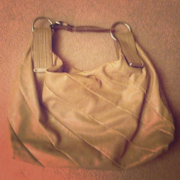 Juicy couture large taupe leather hobo