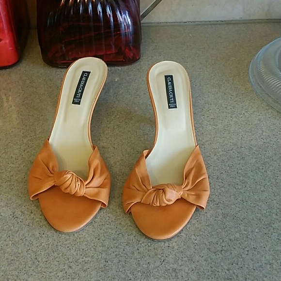 Orange Sling Back Shoes