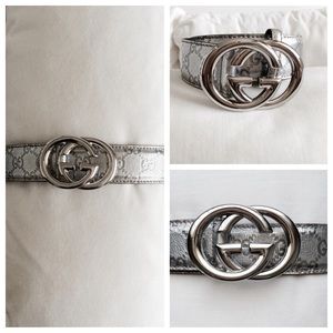 Authentic silver Guccisima belt