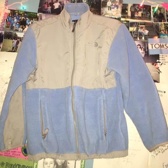 light blue north face zip up jacket - Picture 1 of 3