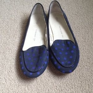 Navy and Blue Polka Dot Flats