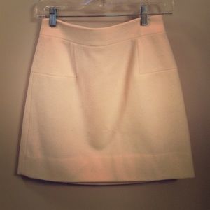 J Crew White Wool Skirt